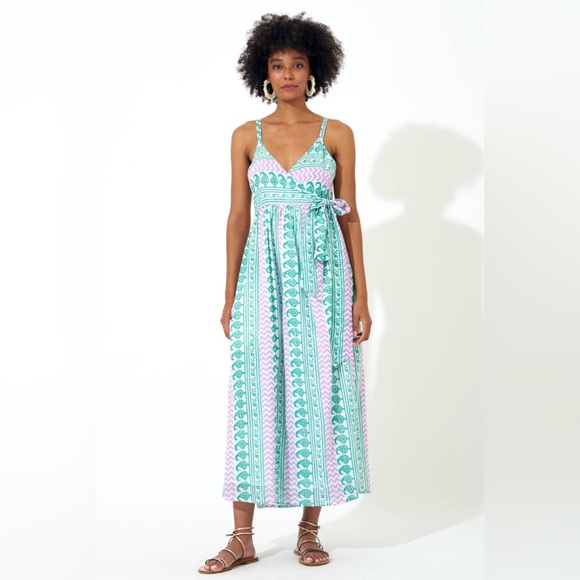 Oliphant Dresses Nwt Oliphant Sleeveless Wrap Midi Dress M Poshmark